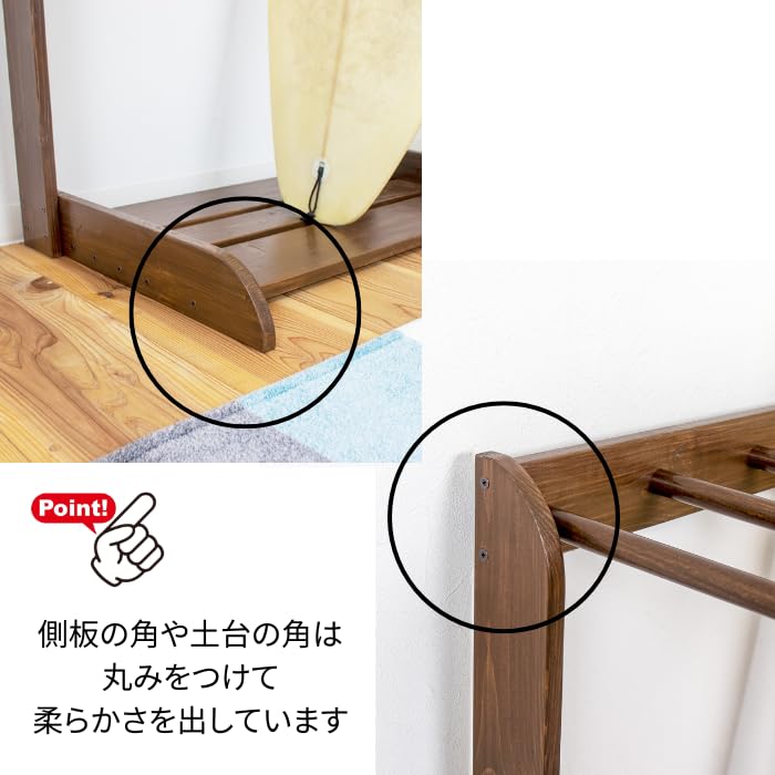 Amazon.co.jp: サーフボードラック (5本立て) 縦置き ウッド ボード  