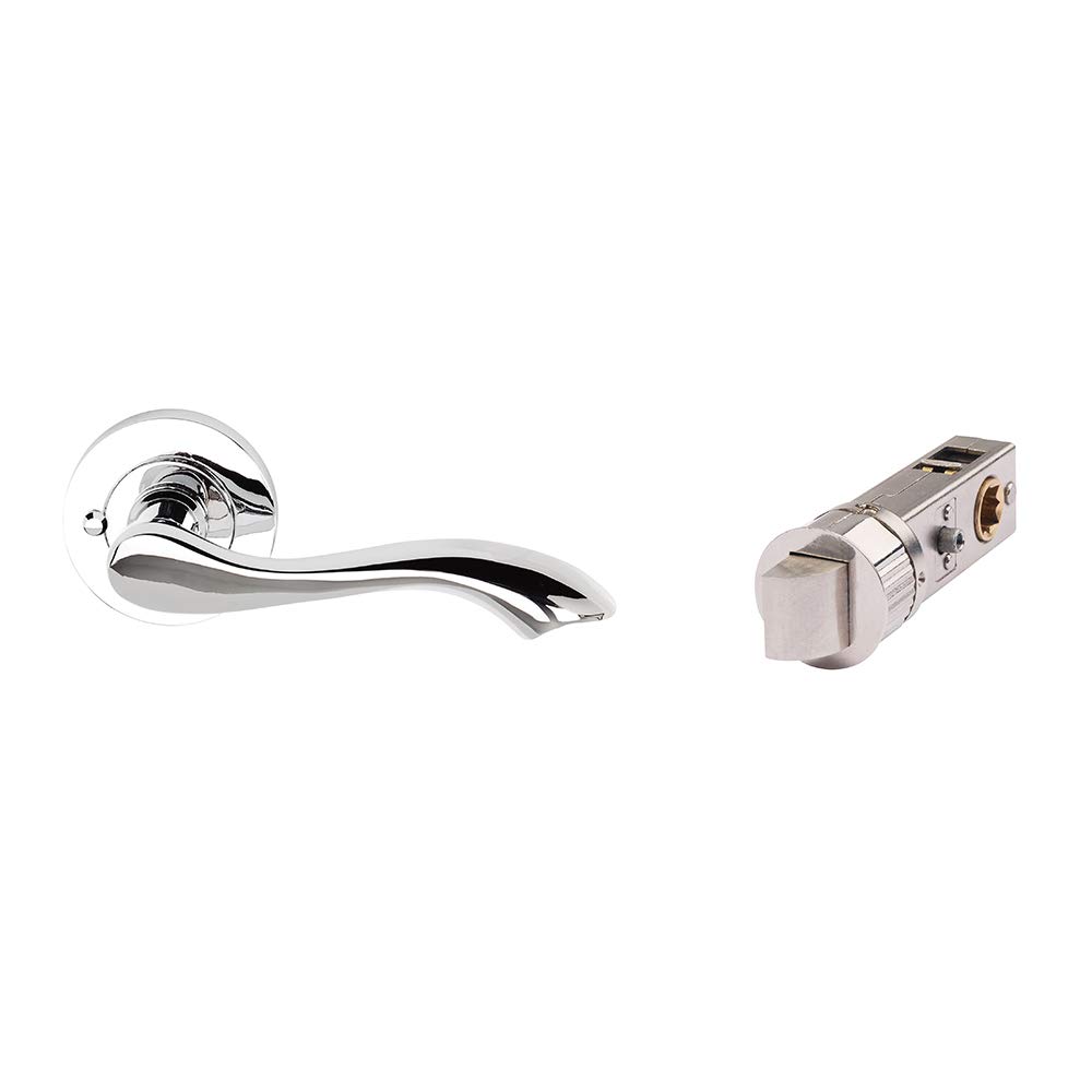 Polished Chrome Venus Privacy Set with 57mm Latch - Door Security Hardware