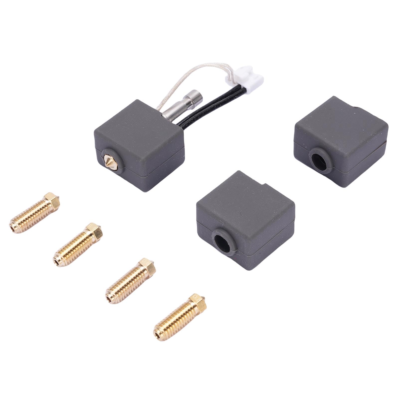 3D Printer Hotend Kit 0.4mm Brass Nozzle Hardened Steel Nozzles Silicone Sleeves Quick Printing High Temperature 320? Pro Grade Printing