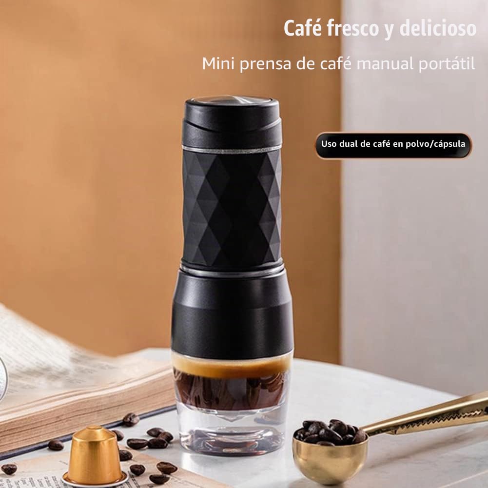 Cafetera de café expreso, cápsula de mano, cafetera molida, portátil, apta para cápsulas de café en polvo
