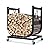 BUKLYN Indoor and Outdoor Firewood Rack with Pulley - Size: 15.7 * 11.8 * 17.7 inches, Weight Capacity: 60 pounds, Waterproof Rusty Wooden Rack and Fireplace Storage Rack (Black)