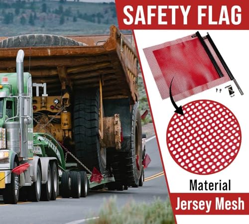 Mytee Products Bandeira de aviso EZ Mount vermelha 45,72 cm x 45,72 cm de malha de segurança compatí