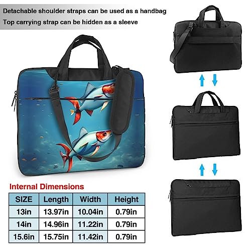 Sac imprimé poisson volant dans l'océan pour ordinateur portable