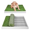 Dog Grass Pad with Tray, Dog Litter Box, Porch Potty for Puppy Pee Training, Indoor Portable Fake Grass Pee Pad System, Artificial Grass + Pee Pad Holder