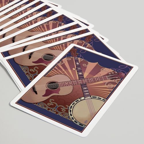 Lantern Press Guitar and Banjo Baraja de 52 Cartas Póker miniatura 5