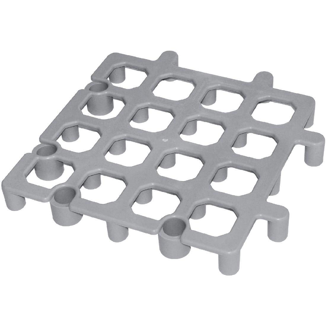 Vogue Caillebotis en polypropylène gris (lot de 2), gris, support de stockage hygiénique des aliments au sol en plastique polypropylène, taille: 40 (H) x 335 (L) x 335 (P) mm, CF205