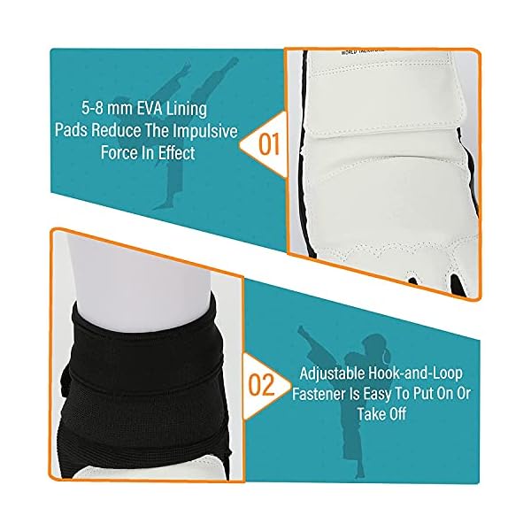 GALLIA Kickboxing Gloves Ankle Support Set, Half Finger Taekwondo MMA Gloves UFC Punching Gloves for Men Women Kid, Leather Boxing Equipment Karate Sparring Martial Arts Boxing Training (XL)