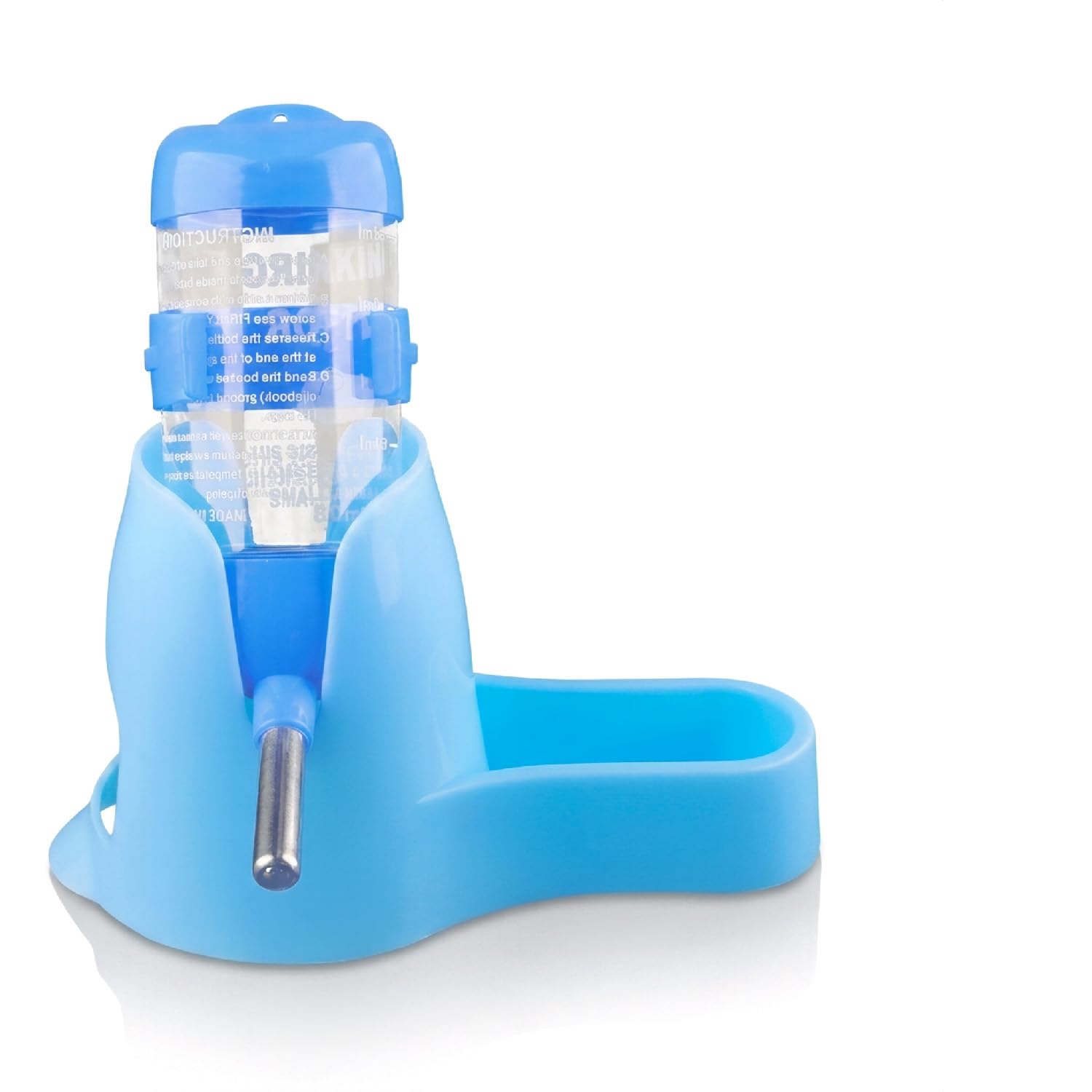 Gaomumu 80ml Blue Automatic Pet Water Bottle Feeder with Stainless Steel Spout, Small Pet Water Dispenser Suitable for Hamsters, Guinea Pigs, Rabbits, and Small Animals