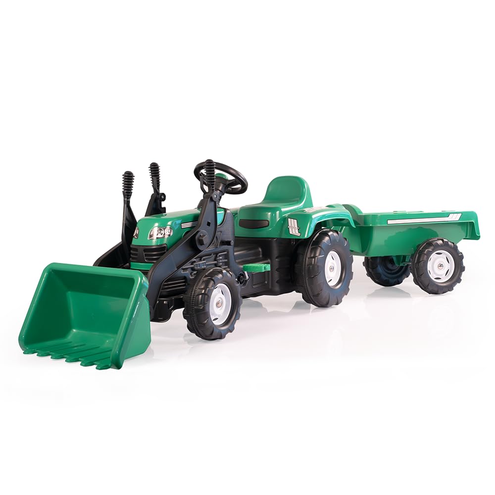 Dolu Trattore A Pedale Con Rimorchio Ed Escavatore - Verde-image