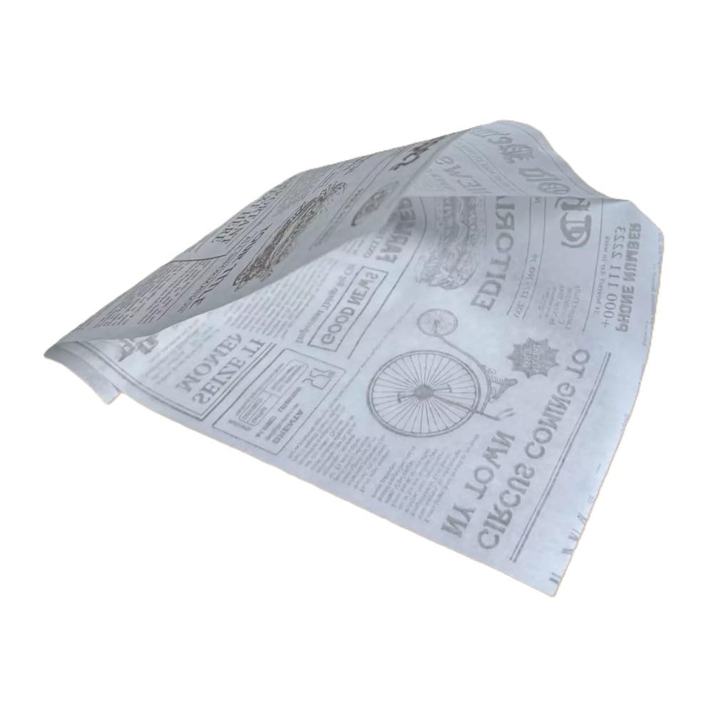 Generico 500 Portapanino porta panini hambuger toast piadine fogli aperti per panino in Carta Antigrasso Stampato Giornale 40 gr 15x18 cm