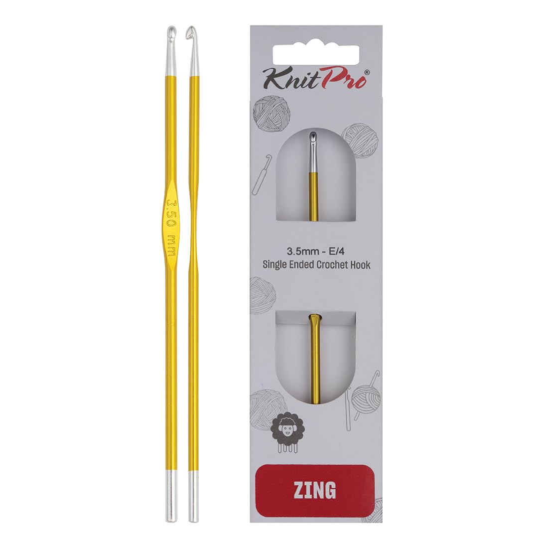 KnitPro Zing Single-Ended Crochet Hook | 3.50mm