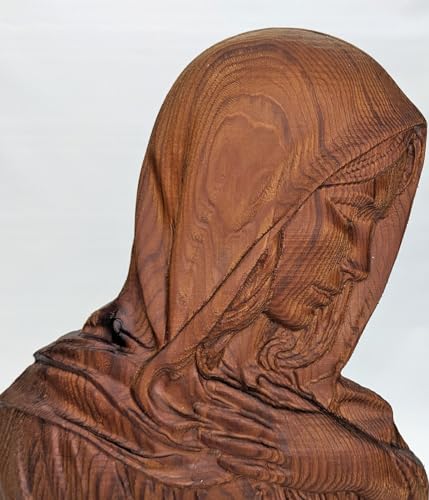 Generic Mary's Sacred Heart Cedar Wood Religious Figurine