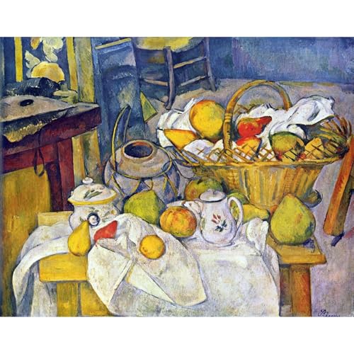Nature morte avec corbeille de fruits par Cezanne - Impression giclée roulée 61x81 cm