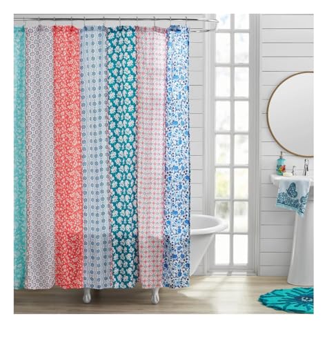 Generic SHCT Pioneer Woman Ditsy Patchwork Cotton-Rich Shower Curtain thumb #1