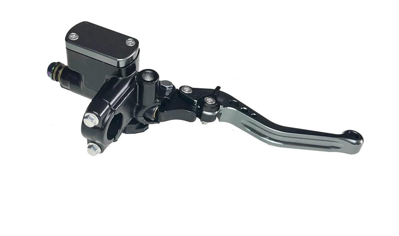 Foymgmspap Grey Right 7 Colors Motorcycle 7/8" 22 Mm With M 10 Mirror Hole Clutch Brake Pump Master Cylinder Piston 14 Mm Hydraulic Pump Brake Clutch Grips Levers(Grey Right)