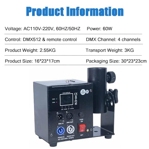 Máquina de cañón de confeti portátil, máquina lanzadora de pistola de confeti, cañón profesional eléctrico inalámbrico DMX 512 y control remoto para fiestas, bodas, conciertos, eventos