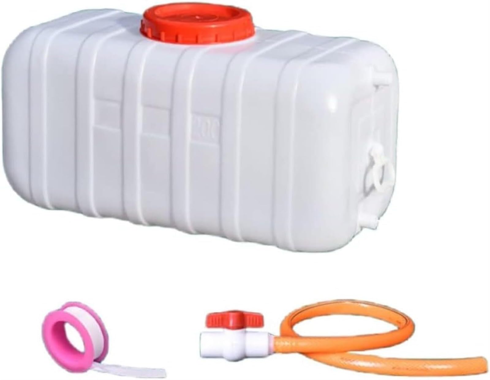 Plastic Water Tank， Emergency Water Storage Containers, Portable Camping with Faucet Camping Bucke,Camping & Hiking(Wit,340L)