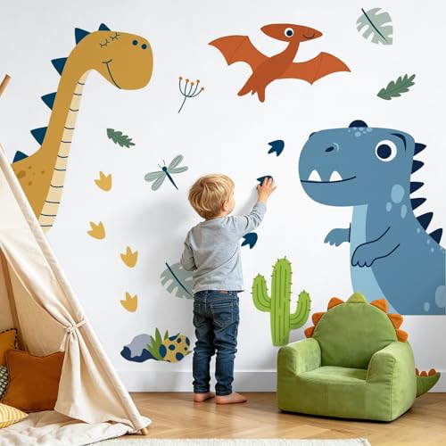 Vinilos decorativos de dinosaurios Boho 2 hojas grandes miniatura 1
