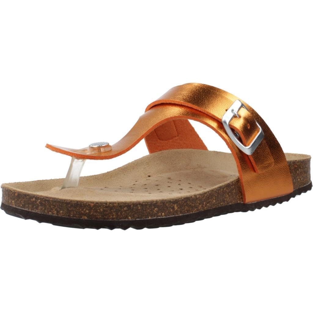 Geox Women's D Brionia K Flip Flop, Orange, 7.5 UK
