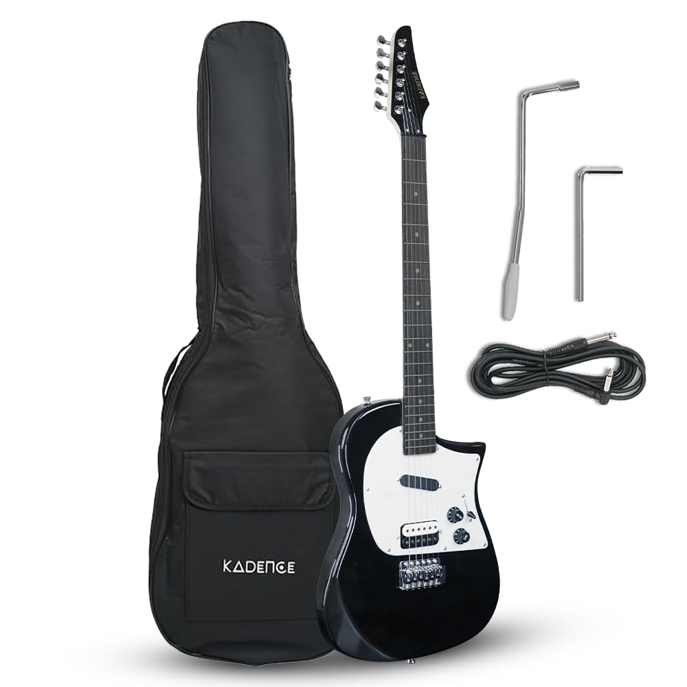 Kadence Astroman Electric Guitar Black and White H-S Pickup with Bag a