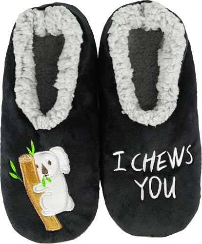 Image of BenSorts Fuzzy Slipper Socks for Women Funny House Slippers with Grips | Warm Cozy Cute Socks Non Slip Gifts Thick Stocking Stuffers Christmas