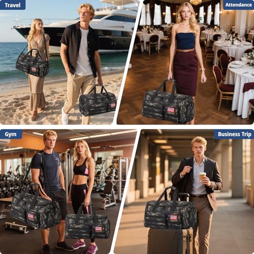 3-in-1 Tactical Garment Bag For Men,55L Large Capacity Convertible Suit Bag,Garment Bags For Hanging Clothes With Shoes Compartment, Multi-Functional Suit Bag For Travel Business2