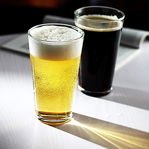 image for LUXU Classic Beer Pint Glasses(16 oz),Premium Pub Beer Glasses with Th