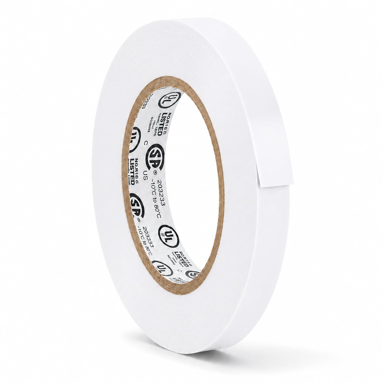 GGR Supplies EL-766AW White General Purpose Electrical Tape, 3/8 Inch x 66 Feet, 7 Mil PVC, UL/CSA Listed Core, 600V Flame-Retardant Insulation for Wire Splicing, Bundling &amp; Color Coding, Pack of 1