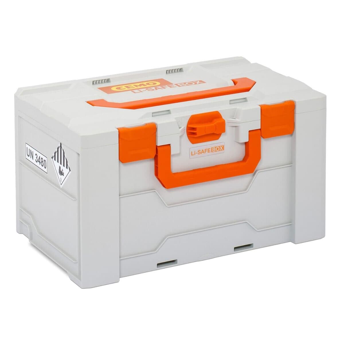 CEMO | Akku-Systembrandschutzbox Li-SAFE | für Lagerung und Transport | Modell 2-L | LxBxH 500 x 300 x 280 mm