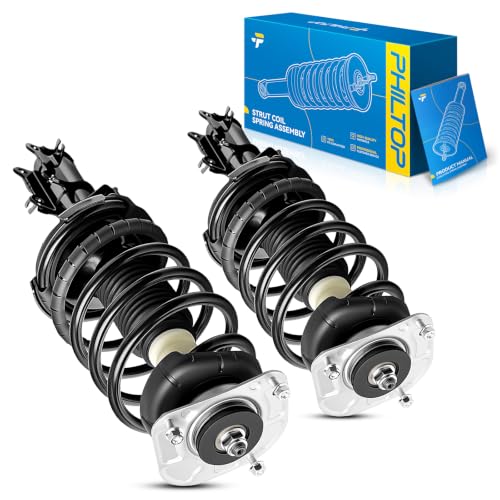 Image of PHILTOP Front Complete Struts Assembly with Coil Spring For 2001-2009 Volvo S60 2001-2007 Volvo V70 1999-2006 Volvo S80 11861 /11862-Quick Loaded Suspension