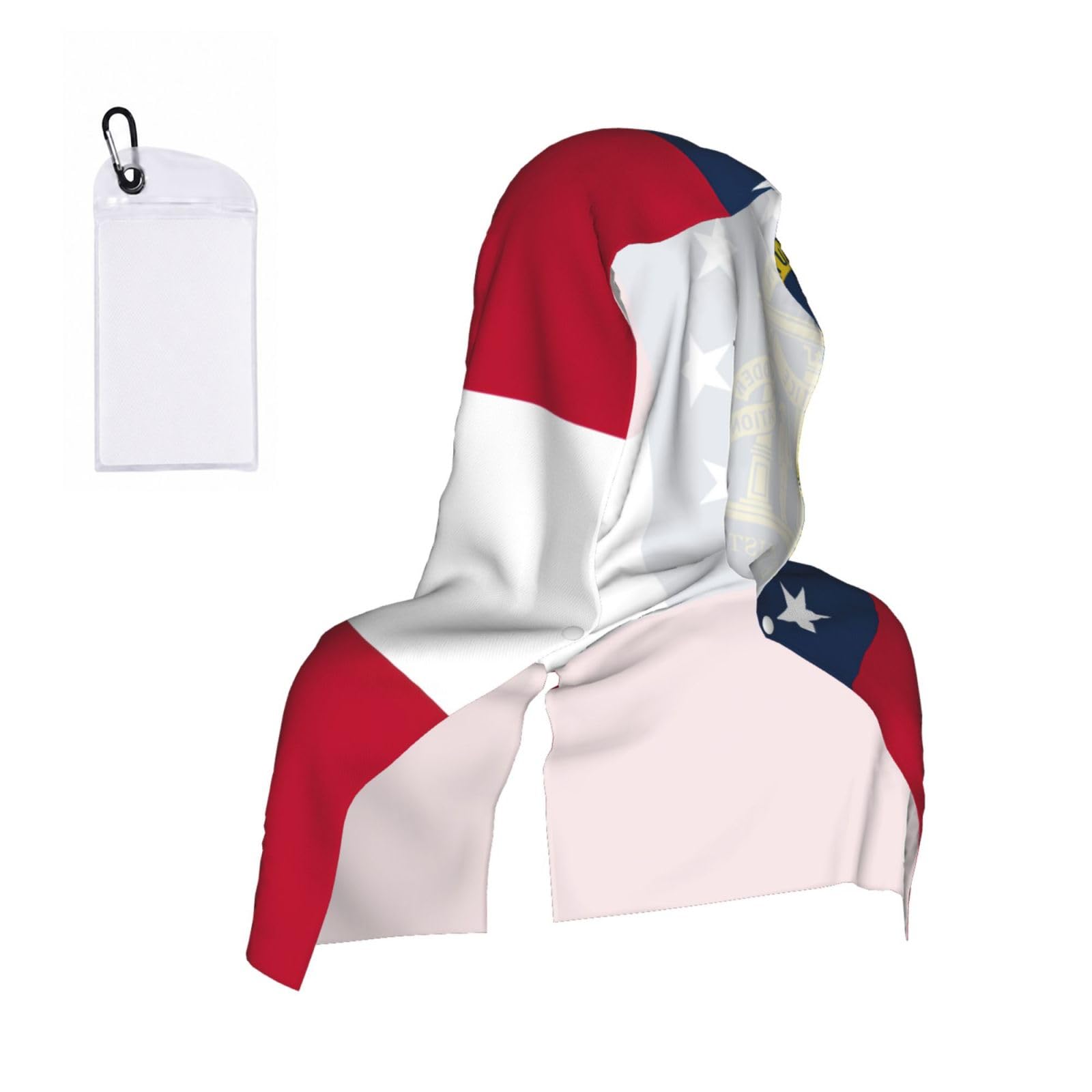 DUWAA Georgia State Flag Print Cooling Hooded Sports Towel, 30×60cm Quick Drying Summer Cool Head Wrap For Neck And Face