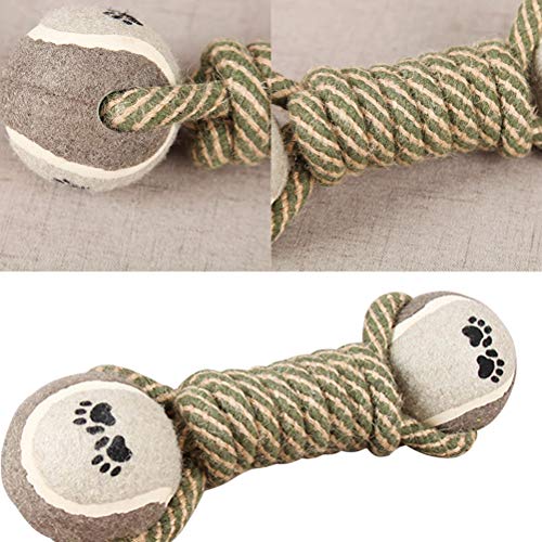 Tehaux brinquedo para cães de estimação - corda de mastigar para cães em formato de haltere brinqued