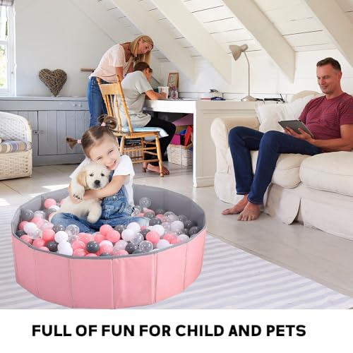 KBIBCK Bällebad, Faltbares Baby Bällebad, 80CM Kinder Bällebad für Kinder Mädchen Jungen, Kindergarten Baby Laufstall, Tragbarer BabyRound Ocean Bällebad für Hunde Katzen Indoor Outdoor, Bälle Nicht