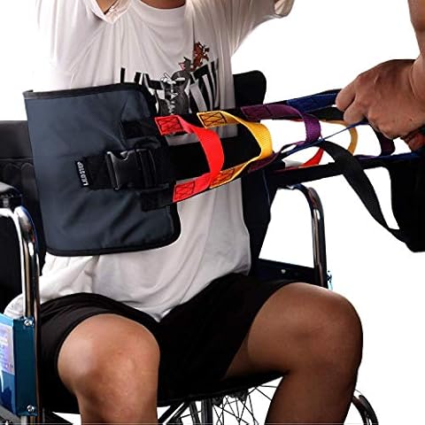 L.E.D STEP Patient Lift Sling, Heavy Duty Transfer Sling for Movement, Padded Patient Transfer Assist Belt for 400lb Weight, Quicker Easier Safer Transfers & Toileting, Lift Sling for Elderly (Black) Cover