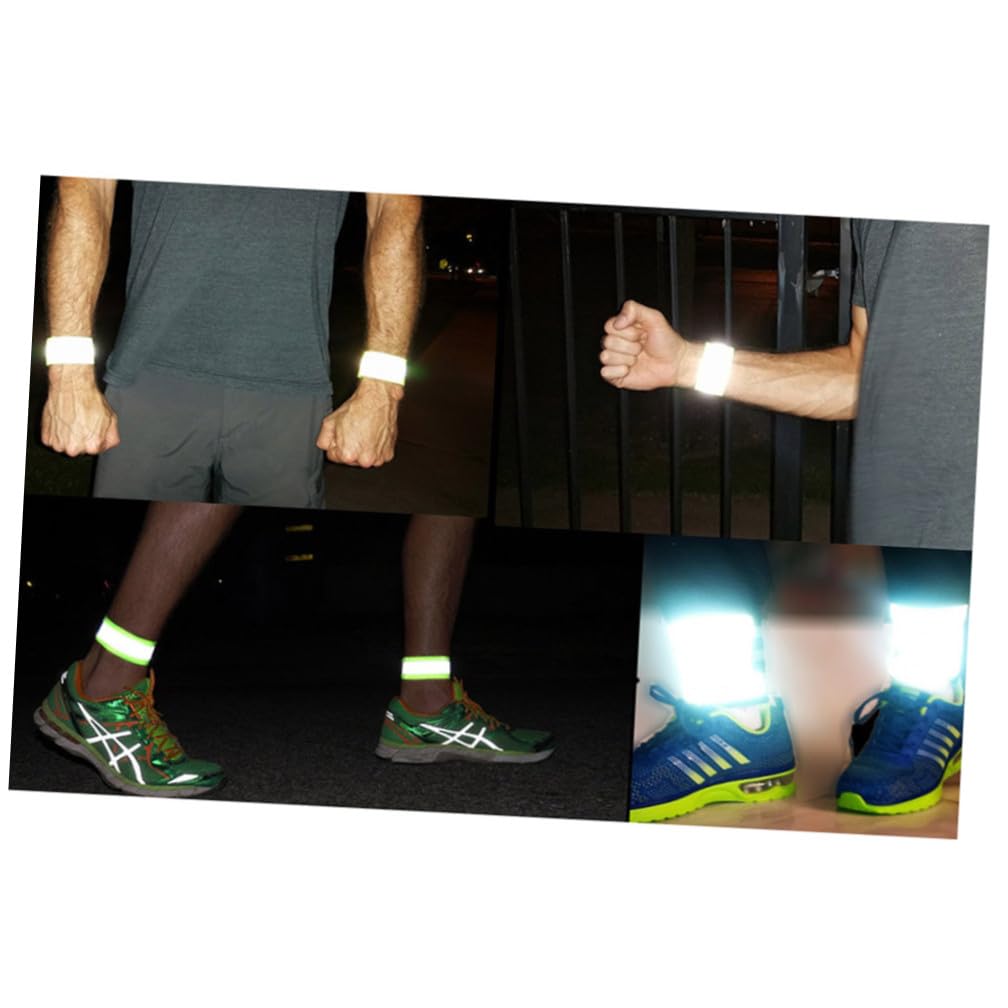 Kisangel Bracelet Réfléchissant Bandes Réfléchissantes Brassard Reflechissant Bande Réfléchissante Réflecteur Sport Hommes Brassard Réfléchissant Bracelets De Sécurité Green
