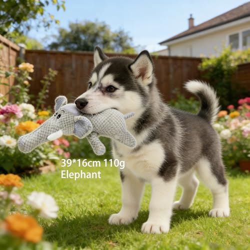 Juguete para perros interactivo elefante gris miniatura 2