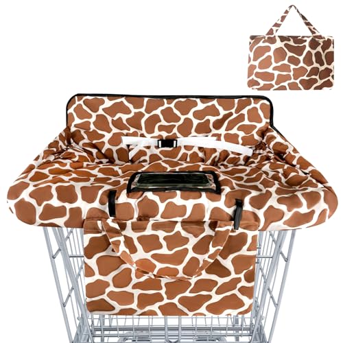 Image of Shopping Cart Cover for Baby Girl Boy 2-in-1 High Chair Water Resistant High Chair Cover w/Phone Pouch Pocket Gender Neutral Cart Cover for Babies Padded Grocery Cart Cover for Baby