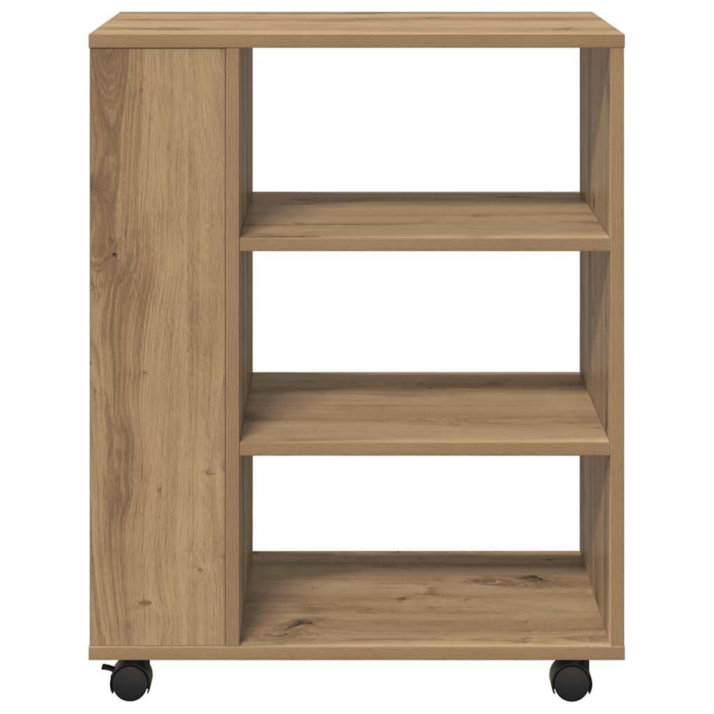 vidaXL Armoire roulante chêne Artisanal 60x35x75 cm Bois d'ingénierie, Armoire, classeur Mobile, Meuble de Bureau, Armoire de Rangement sur roulettes
