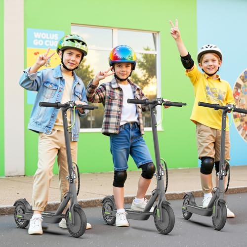 Image of WERHY Foldable Kids Electric Scooter, 350W Motor, Max 12 /16Miles Long Range, 19 MPH Max Speed, 8.5 inch Solid Tire, Lightweight Foldable E-Scooter with Dual Braking, Digital Display, Cruise Control