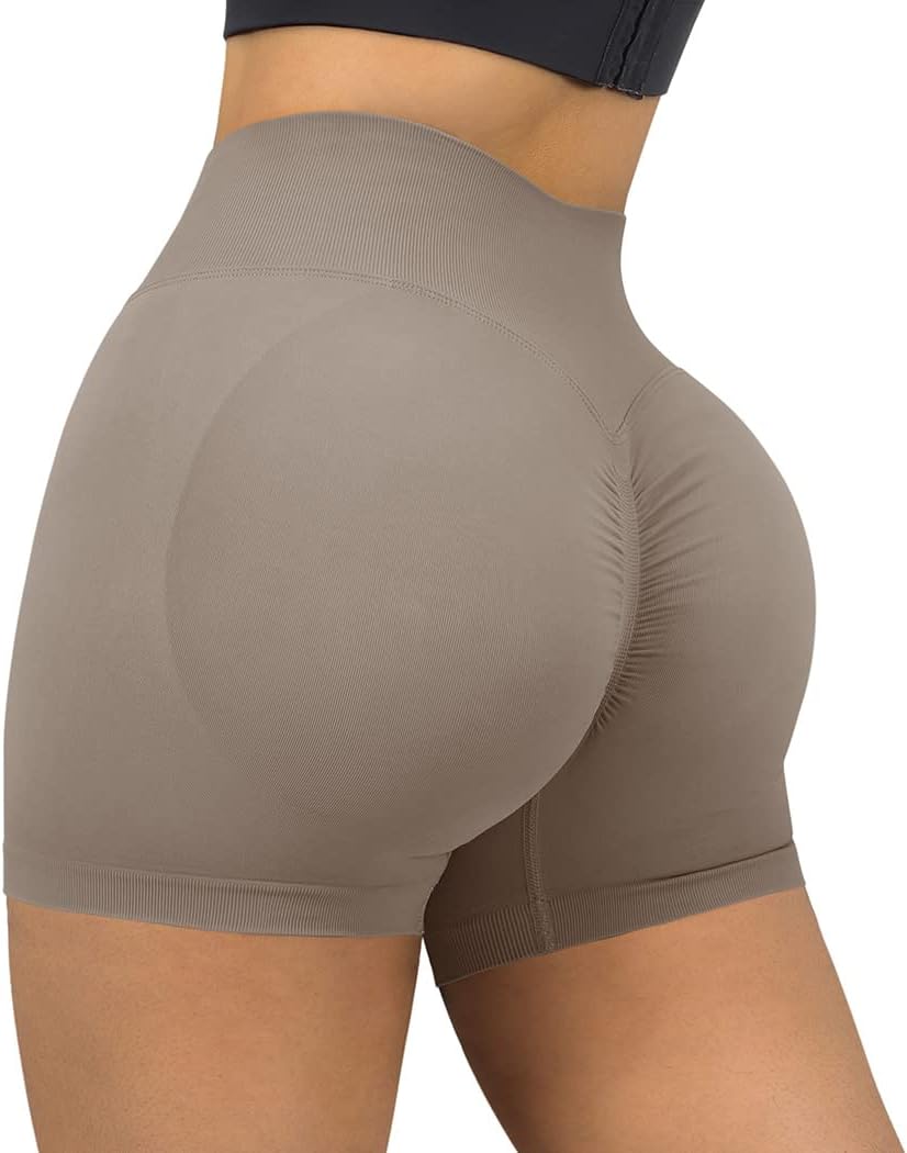 SUUKSESS Women Seamless Booty Shorts Butt Lifting High Waisted Workout Shorts - Image 2