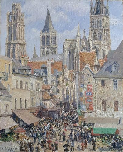 Pintura sobre lienzo de Pissarro de la calle de Rouen para eliminar la sobriedad en paredes