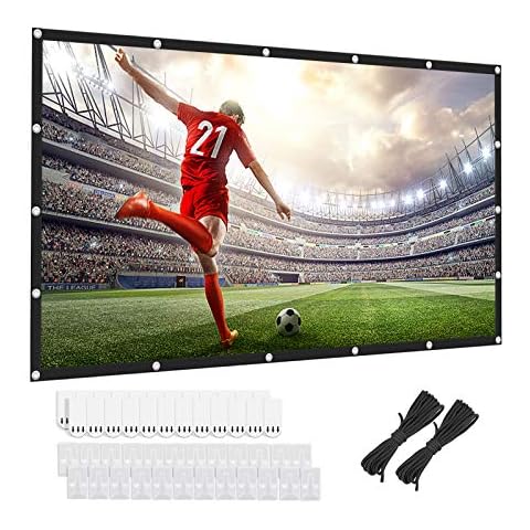 120 inch Projector Screen 16:9 HD Rear and Frontal Movie Screen Foldable Anti-Crease Portable Projector Movie Screen for Movie, Home Theater, Gaming, Office Cover