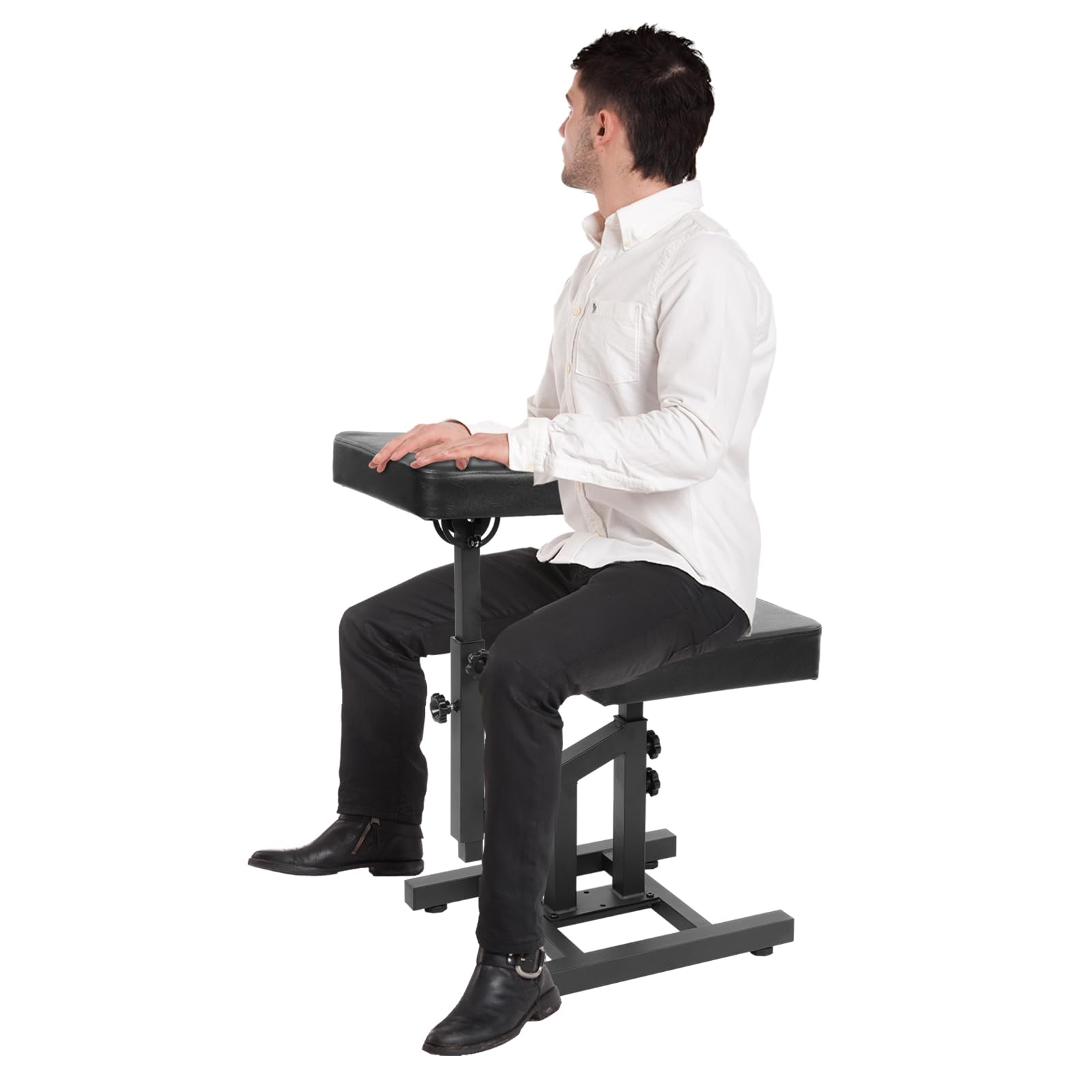 Tabouret de travail, chaise de bureau sans roulettes, hauteur d'assise 43-61 cm, tabouret de travail jusqu'à 200 kg, chaise haute multi-usages, tabouret pivotant pour salon, spa et maison