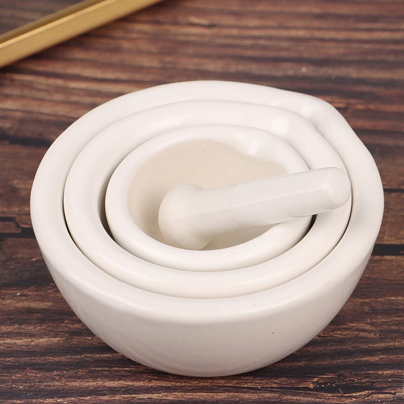 Miniatura 4 de Mortero y mortero, trituradora de especias, cuenco de cerámica para mezclar moler, mortero de pimienta, molinillo de ajo, molinillo de hierbas de