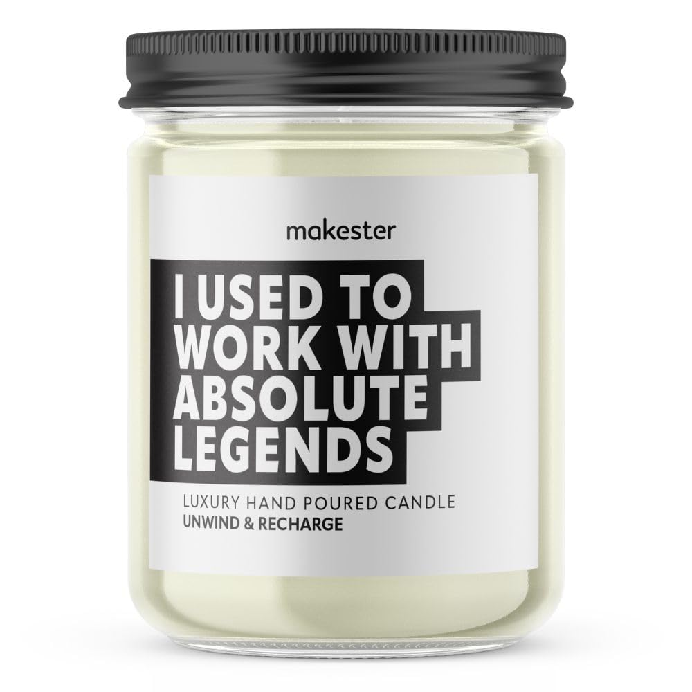 Sorry Your Leaving Gifts - Luxury Soy Wax Candle - Vanilla, Jasmine, Sugared Almond - Makester, White, Colleague - Image 2