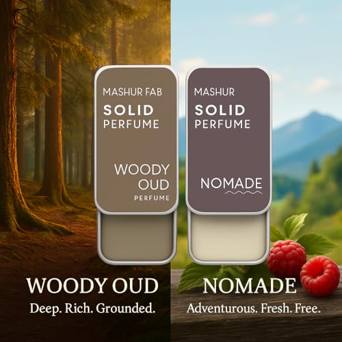 Image of Solid Perfume Combo - Soiree & Antonia | 2-Pack Alcohol-Free Natural Cologne | Long-Lasting Fragrance for Men & Women | Citrus, Floral & Woody Notes | 12g Each (WOODIEOUD-NOMORE)