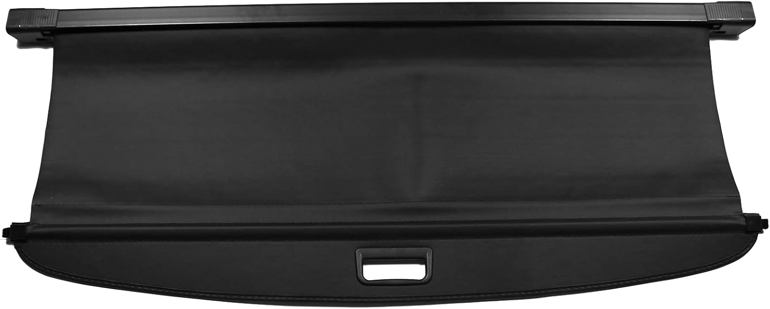 IKON MOTORSPORTS Rear Cargo Cover, Compatible with 2010-2015 Mercedes Benz Glk350, Black Retractable Rear Trunk Security Cargo Cover, Vinyl Aluminum Rod Luggage Shade