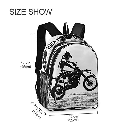 Motocross Rider Printing Computer Backpack - Lightweight School Bag for Men Women Boys Girls Teens4