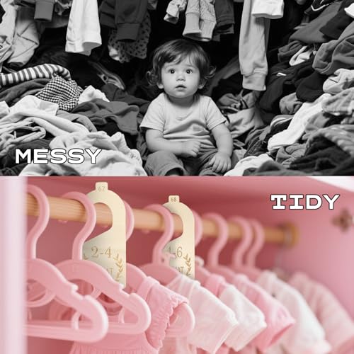 10 Stück Größentrenner Baby Beidseitiger Druck,Größentrenner Baby Ankündigung Schild Holz,Babykleidung Trenner 50-104,Für Kleidung Von Neugeborenen Bis Zu Kleinkindern