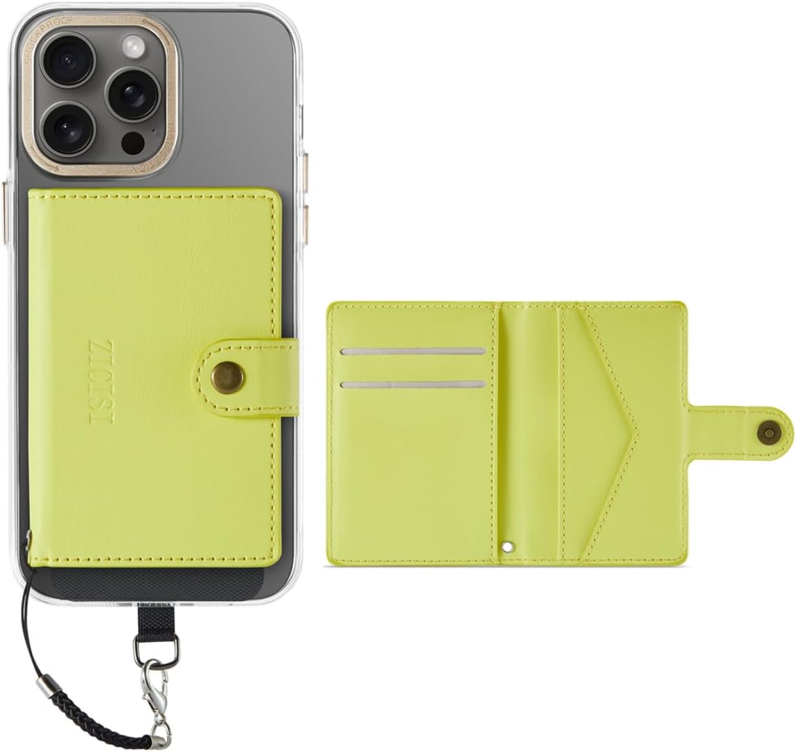 for Apple Magsafe Wallet,PU Leather Magnetic Wallet for iPhone 16/15/14/13/12 pro Max/Mini/plus,5 Card Holders with RFID Blocking (Yellow)